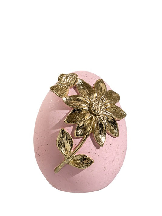 ΠΟΛΥΕΣΤΕΡΙΚΟ ΑΥΓΟ ΡΟΖ ΜΕ ΧΡΥΣΟ ΛΟΥΛΟΥΔΙ 10,8Χ11,5Χ14ΕΚ