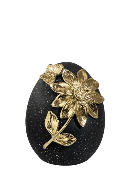 ΠΟΛΥΕΣΤΕΡΙΚΟ ΑΥΓΟ ΜΑΥΡΟ ΜΑΤ ΜΕ ΧΡΥΣΟ ΛΟΥΛΟΥΔΙ 10,8Χ11,5Χ14ΕΚ