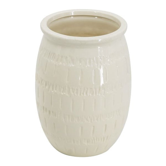 Silk Μπεζ Διακοσμητικό Κεραμικό Βάζο (20.5x20.5x28)cm