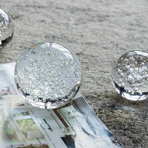 Spheres Διακοσμητικές Σφαίρες με Φυσαλίδες Γυαλί Διάφανο (9.9x9.9x9.9)cm Σετ/2