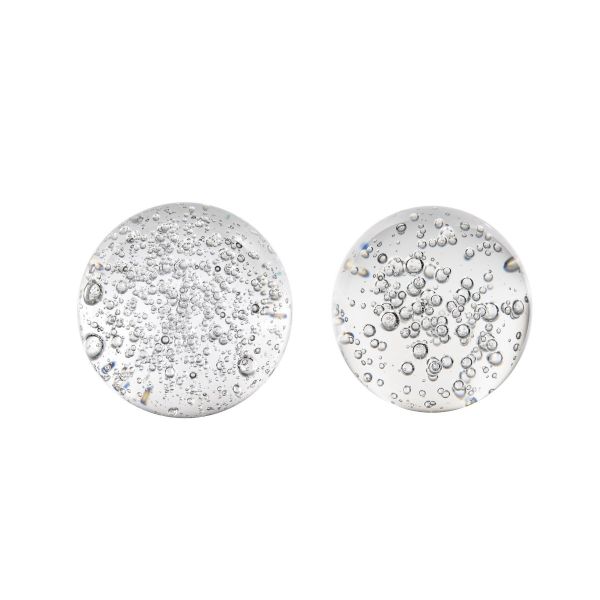 Spheres Διακοσμητικές Σφαίρες με Φυσαλίδες Γυαλί Διάφανο (9.9x9.9x9.9)cm Σετ/2