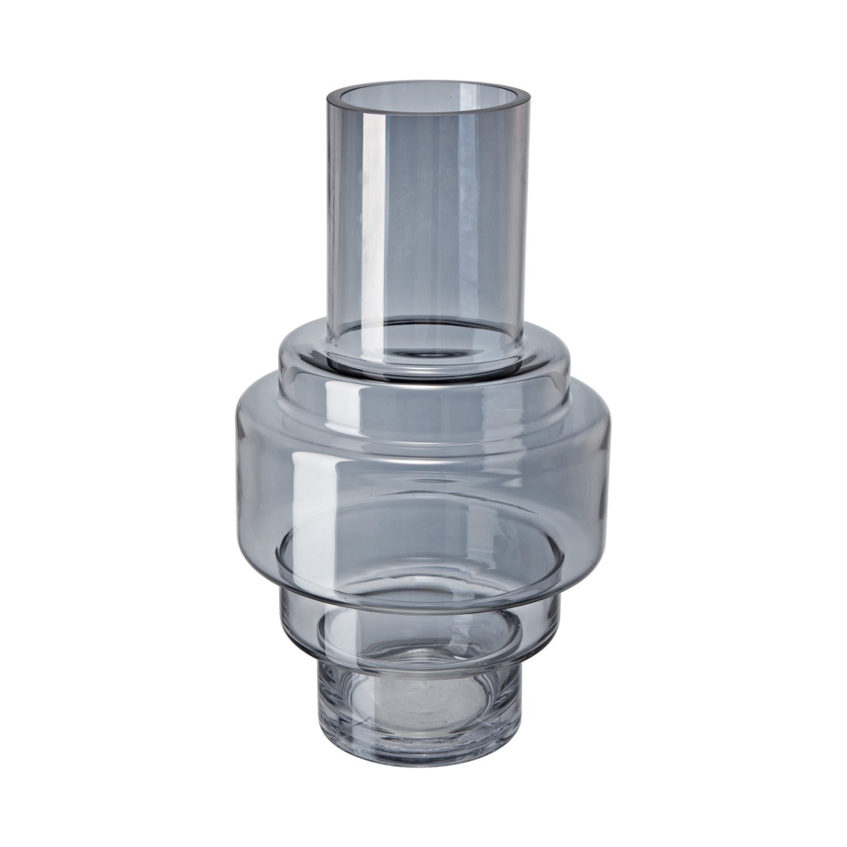 Artekko Fluted Διακοσμητικό Βάζο Ημιδιάφανο Γκρι (19.5x19.5x35)cm       70471-LUSM-DS-SA