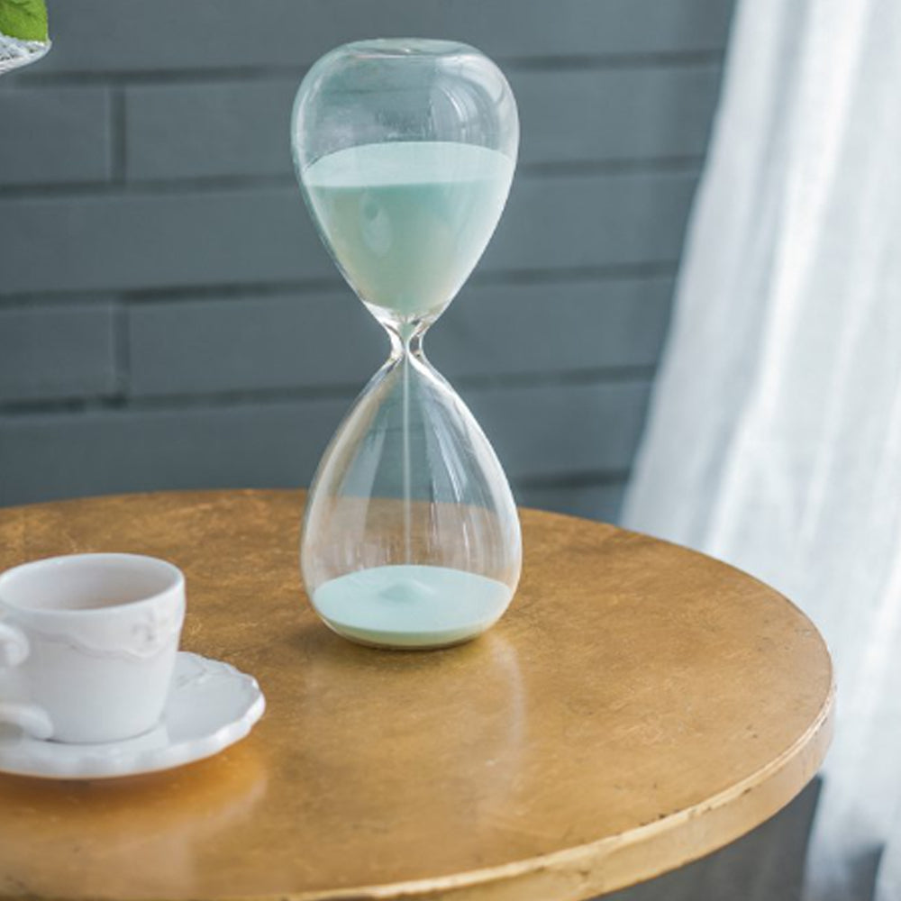 Artekko Hourglass Γυάλινη Διακοσμητική Κλεψύδρα με Γαλάζια Άμμο (9x9x25.5)cm         73229-JADE