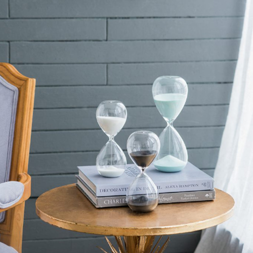 Artekko Hourglass Γυάλινη Διακοσμητική Κλεψύδρα με Γαλάζια Άμμο (9x9x25.5)cm         73229-JADE