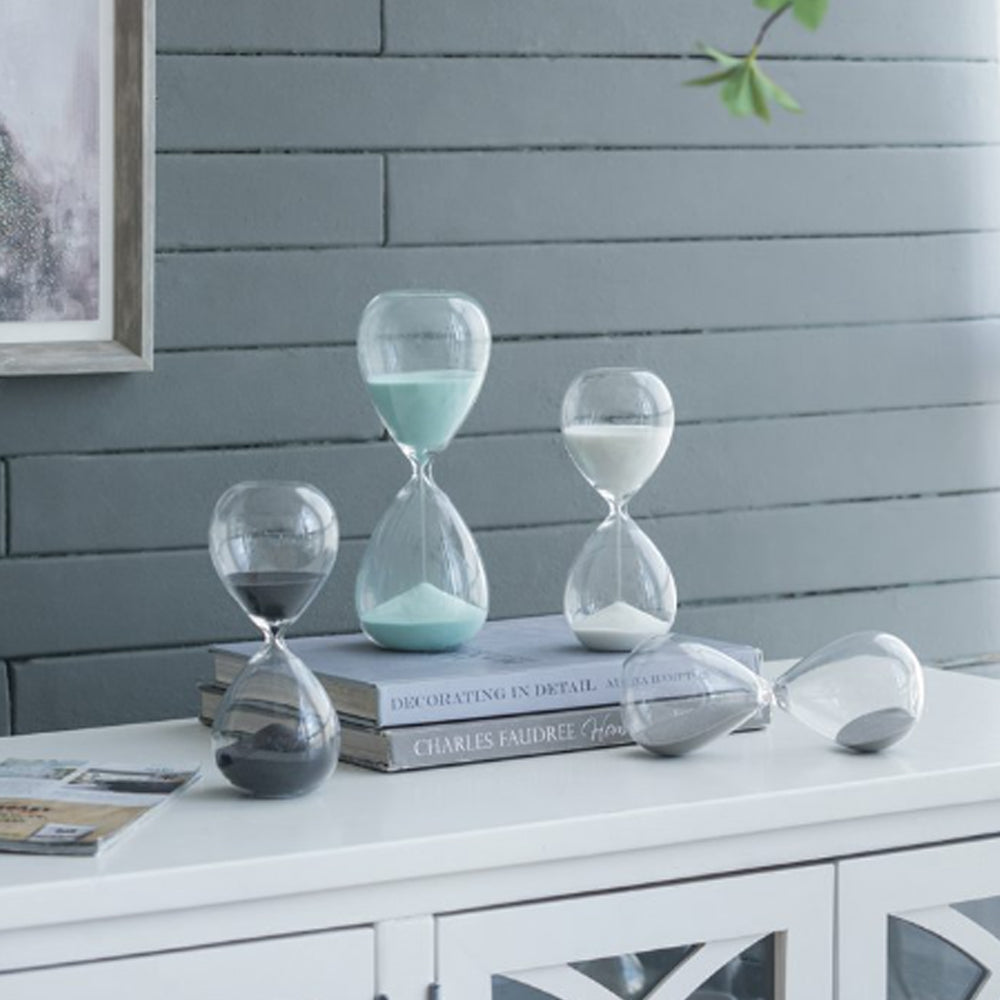 Artekko Hourglass Γυάλινη Διακοσμητική Κλεψύδρα με Γαλάζια Άμμο (9x9x25.5)cm         73229-JADE