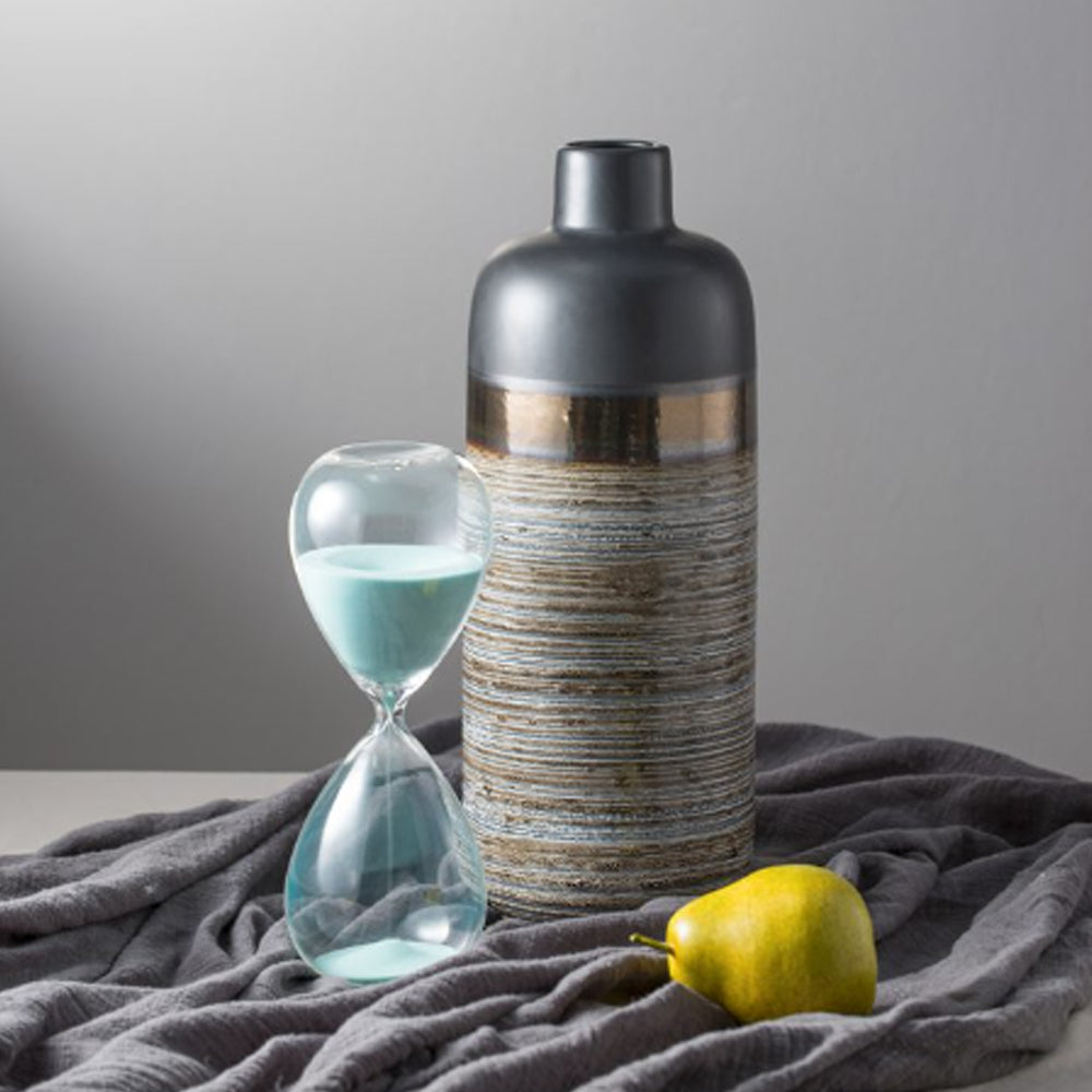 Artekko Hourglass Γυάλινη Διακοσμητική Κλεψύδρα με Γαλάζια Άμμο (9x9x25.5)cm         73229-JADE