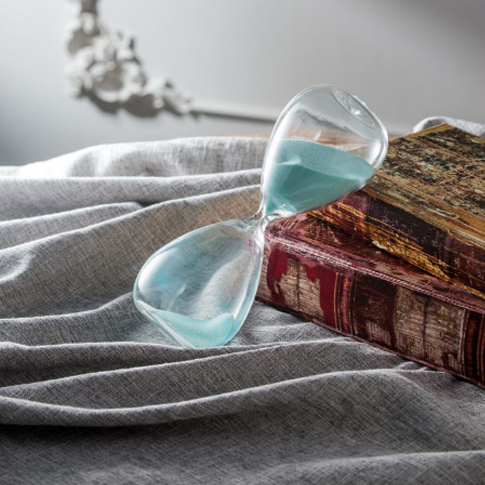 Artekko Hourglass Γυάλινη Διακοσμητική Κλεψύδρα με Γαλάζια Άμμο (9x9x25.5)cm         73229-JADE