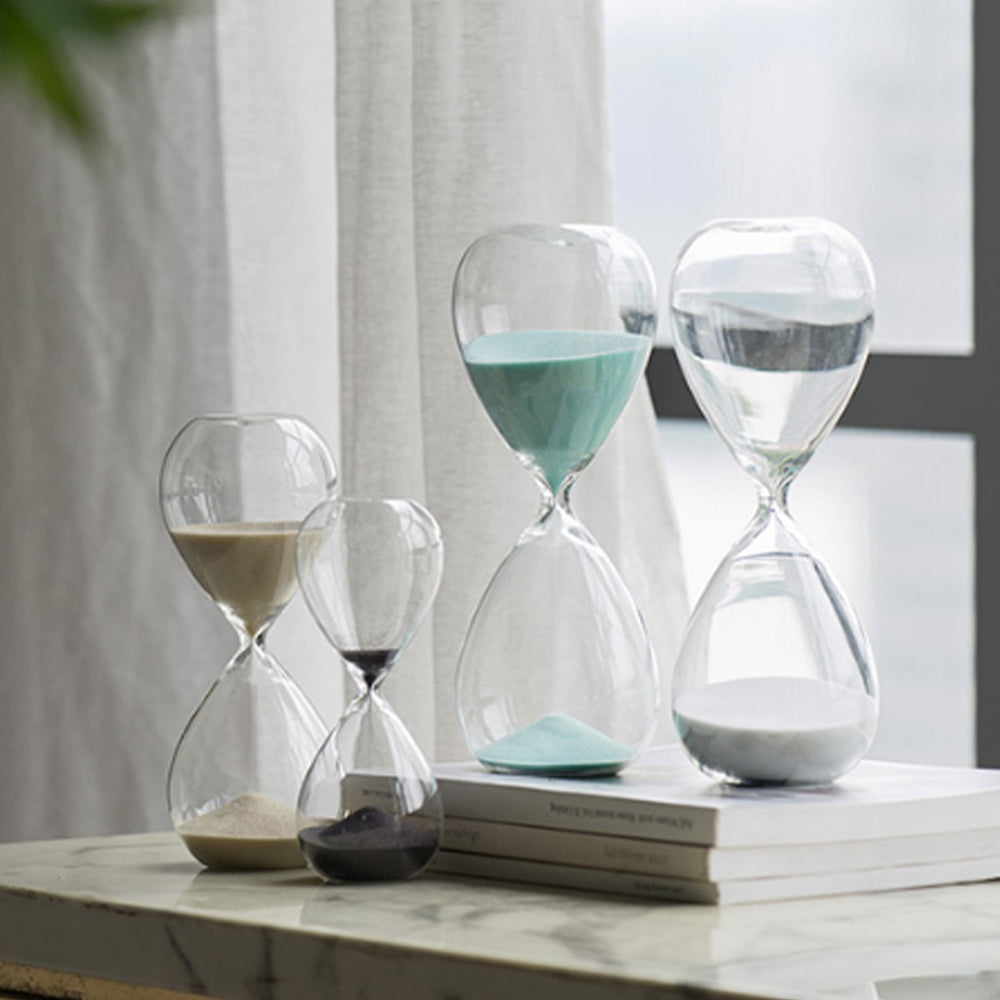 Artekko Hourglass Γυάλινη Διακοσμητική Κλεψύδρα με Γαλάζια Άμμο (9x9x25.5)cm         73229-JADE