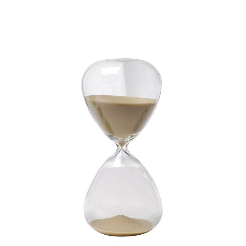 Artekko Hourglass Γυάλινη Διακοσμητική Κλεψύδρα με Μπεζ Άμμο (9x9x25.5)cm      73229-TAN
