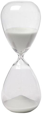 Artekko Hourglass Κλεψύδρα Διακοσμητική Γυάλινη Λευκή (9x9x25.5)cm      73229-WHIT