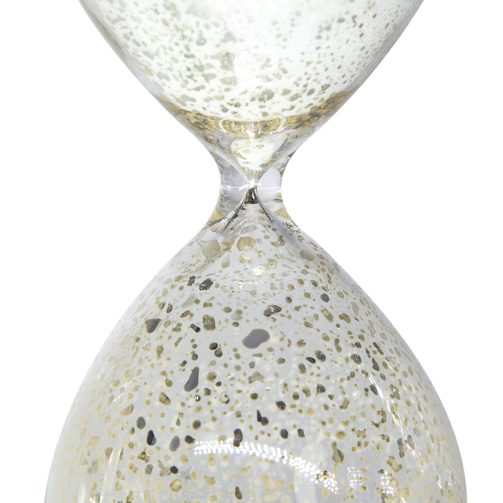 Artekko Hourglass Γυάλινη Διακοσμητική Κλεψύδρα με Λευκή Άμμο (8x8x20.5)cm    73770-WHIT