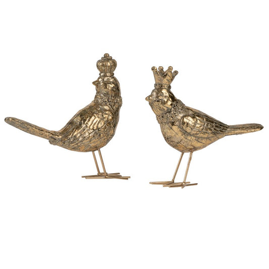 Artekko Bird Διακοσμητικά Πουλιά Ρητίνη Χρυσό (14.5x5x17.5)cm Σετ/2      77130