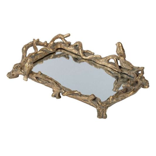 Artekko Tray Χρυσός Διακοσμητικός Δίσκος με Καθρέπτη (43x24x12)cm         77146