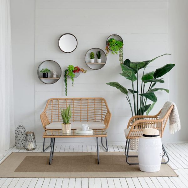 Clear Διάφανο Γυάλινο Βάζο με Μεταλλικό Πλέγμα (26x26x46)cm