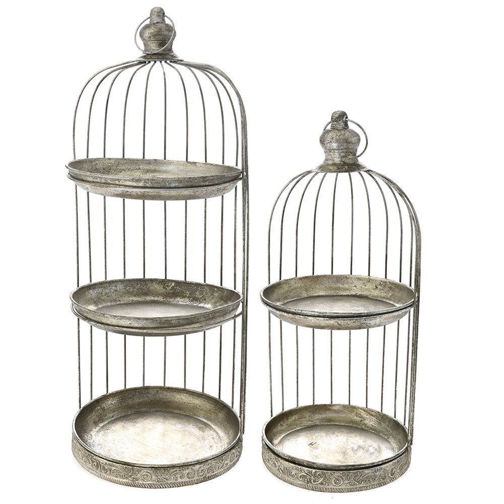  ΑΣΗΜΙ ΑΝΤΙΚΕ ΜΕΤΑΛΛΙΚΟ ΚΛΟΥΒΙ ΣΤΑΝΤ ΣΕΤ 2 26x26x65  21x21x47EK