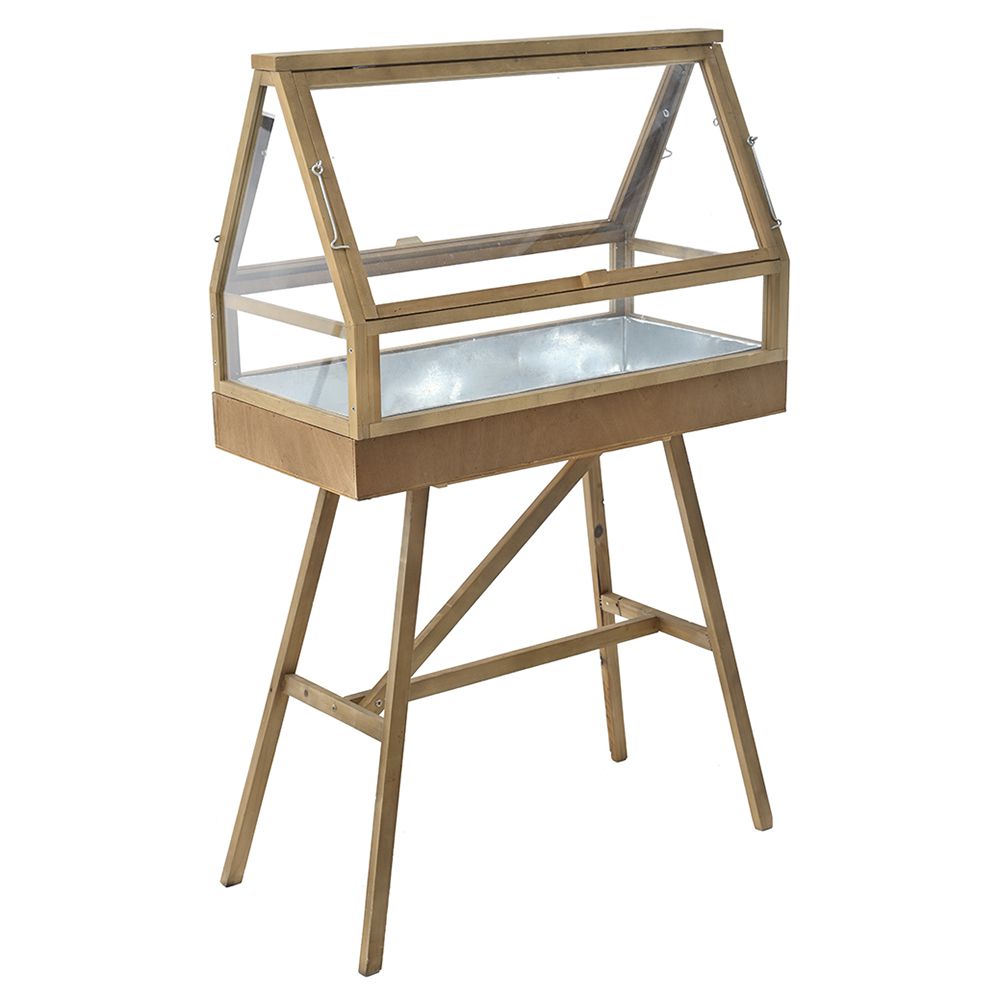  ΞΥΛΙΝΟ ΘΕΡΜΟΚΗΠΙΟ ΣΕ ΒΑΣΗ 83Χ40Χ132 ΕΚ ΜΕ ΓΥΑΛΙΝΑ ΠΑΡΑΘΥΡΑ