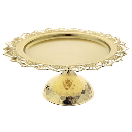 Χρυσή μεταλλική πιατέλα με πόδι Φ31x13εκ  83307