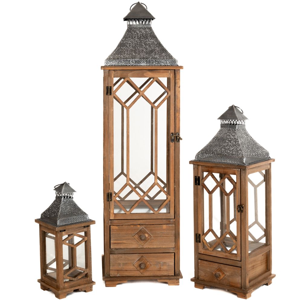  ΣΕΤ 3 ΚΑΦΕ ΞΥΛΙΝΟ ΦΑΝΑΡΙ 31Χ31Χ110 24Χ24Χ70 17Χ17Χ42ΕΚ