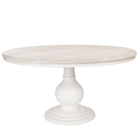  ΤΡΑΠΕΖΙ ΡΟΤΟΝΤΑ 152x152x76EK (WHITE WASH) ΞΥΛΙΝΟ