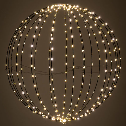 ΜΑΥΡΗ ΜΕΤΑΛΛΙΚΗ ΜΠΑΛΑ Φ60ΕΚ ΜΕ 400 LED ΛΑΜΠΑΚΙΑ ΘΕΡΜΟ ΛΕΥΚΟ