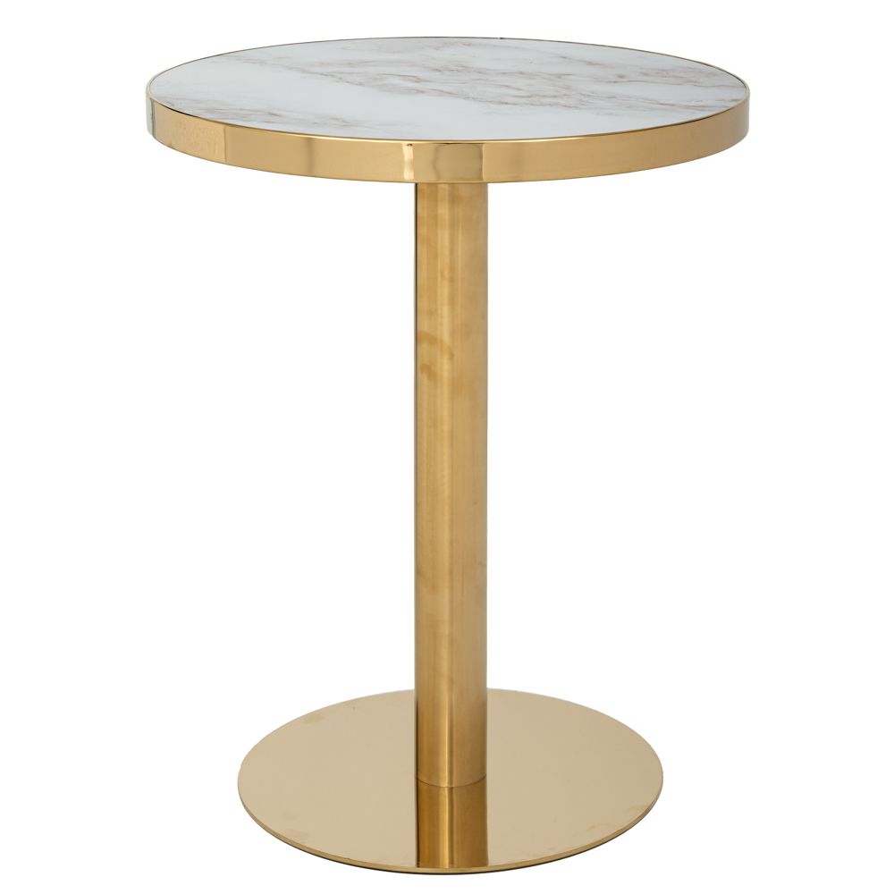 ΧΡΥΣΟ ΜΕΤΑΛΛΙΚΟ ΣΤΡΟΓΓΥΛΟ ΤΡΑΠΕΖΑΚΙ ΜΕ ΛΕΥΚΗ ΕΠΙΦΑΝΕΙΑ ΜΕ ΕΦΕ ΜΑΡΜΑΡΟΥ Φ60Χ74ΕΚ