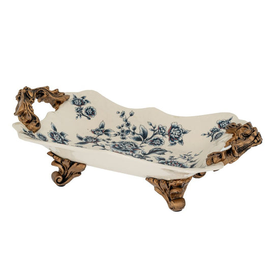  ΛΕΥΚΟΣ ΔΙΑΚΟΣΜΗΤΙΚΟΣ ΠΟΛΥΡΕΖΙΝ ΔΙΣΚΟΣ ΜΕ ΛΟΥΛΟΥΔΙΑ ΚΑΙ ΧΡΥΣΑ ΧΕΡΟΥΛΙΑ 39Χ23Χ13ΕΚ