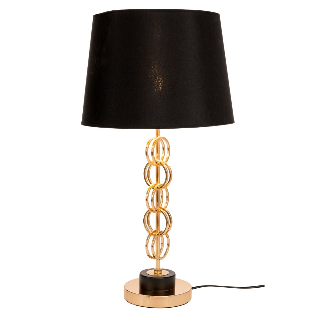  ΕΠΙΤΡΑΠΕΖΙΟ ΧΡΥΣΟ ΜΕΤΑΛΛΙΚΟ ΛΑΜΠΑΤΕΡ Φ33Χ62ΕΚ ΜΕ ΜΑΥΡΟ ΚΑΠΕΛΟ ΚΑΙ ΚΥΚΛΟΥΣ ΣΤΗ ΒΑΣΗ