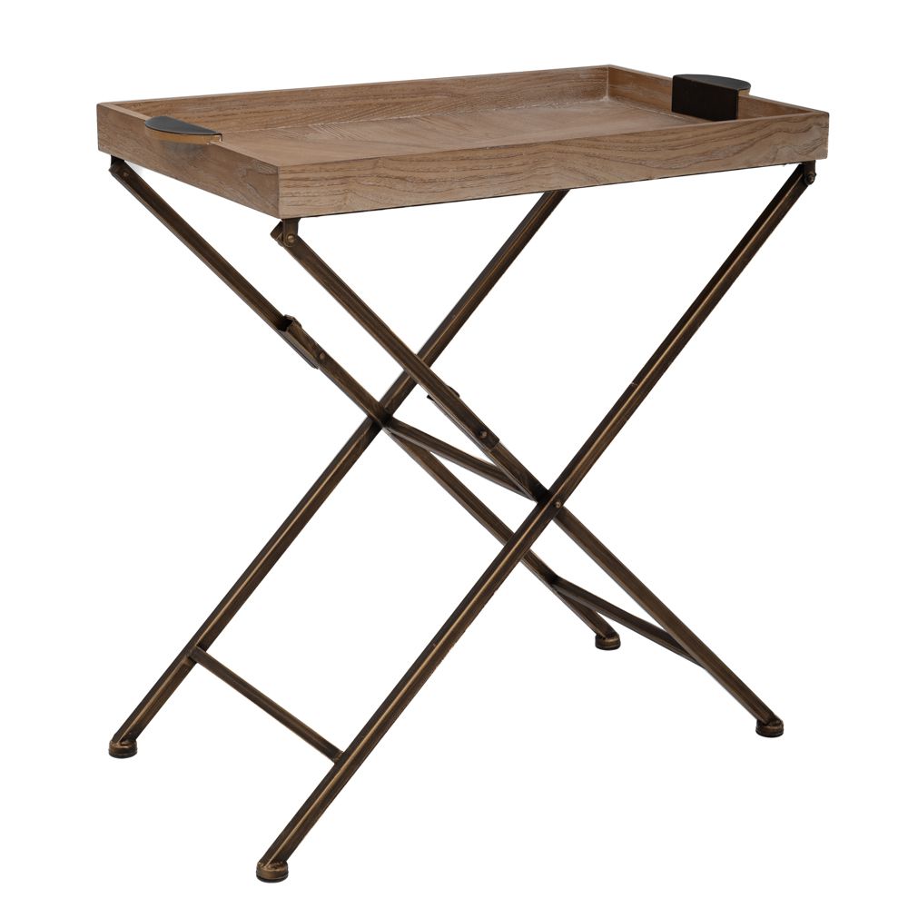  ΞΥΛΙΝΟ ΤΡΑΠΕΖΑΚΙ ΜΕ ΔΙΣΚΟ ΚΑΙ ΜΕΤΑΛΛΙΚΑ ΠΟΔΙΑ 75,5Χ40Χ75,5ΕΚ