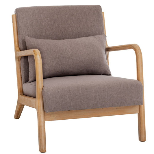   LOUNGE ΠΟΛΥΘΡΟΝΑ ΑΠΟ ΑΝΟΙΧΤΟ ΞΥΛΟ ΒΕΛΑΝΙΔΙΑΣ ΜΕ ΓΚΡΙ ΥΦΑΣΜΑ AND ΜΑΞΙΛΑΡΙ  66Χ87Χ74ΕΚ