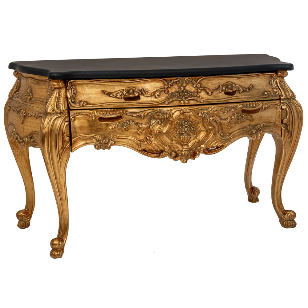  ΧΡΥΣΗ MDF VINTAGE ΚΟΝΣΟΛΑ ΜΕ ΜΑΥΡΗ ΕΠΙΦΑΝΕΙΑ 148Χ65Χ83ΕΚ