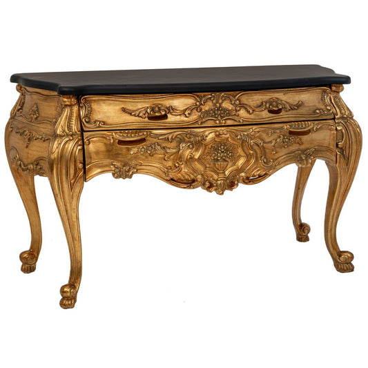  ΧΡΥΣΗ MDF VINTAGE ΚΟΝΣΟΛΑ ΜΕ ΜΑΥΡΗ ΕΠΙΦΑΝΕΙΑ 148Χ65Χ83ΕΚ