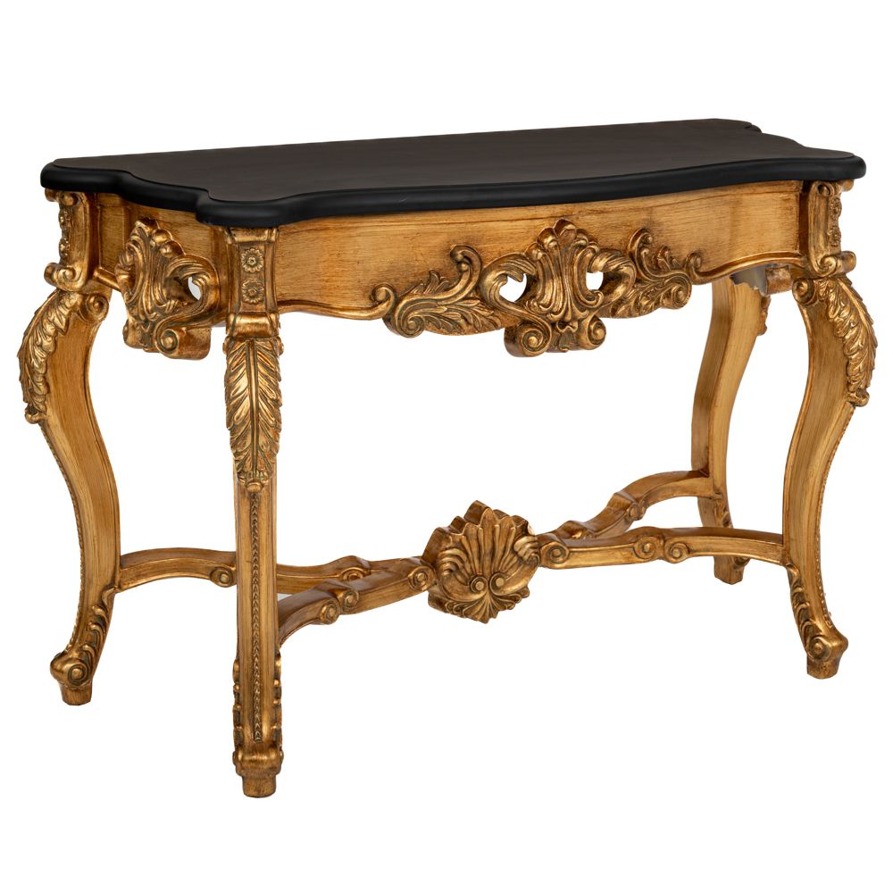  ΧΡΥΣΗ MDF ΚΑΙ PU VINTAGE ΚΟΝΣΟΛΑ ΜΕ ΜΑΥΡΗ ΕΠΙΦΑΝΕΙΑ 130Χ50Χ80ΕΚ