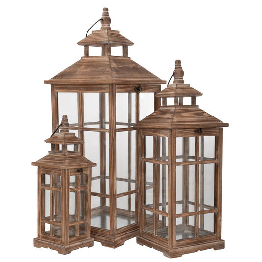  ΣΕΤ 3 ΚΑΦΕ ΞΥΛΙΝΟ ΦΑΝΑΡΙ 31,5Χ31,5Χ81,5  23Χ23Χ63,5  15,5Χ15,5Χ45ΕΚ