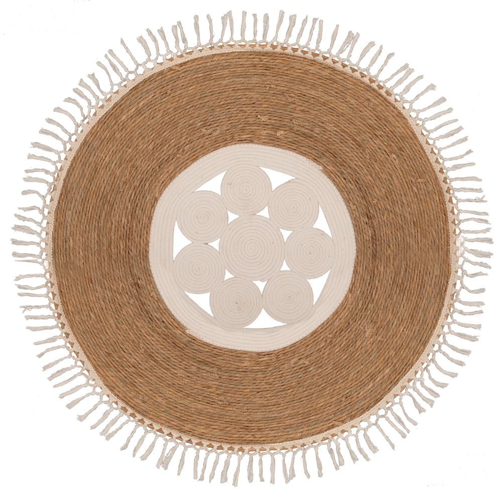  ΧΑΛΙ 120ΕΚ ΣΤΡΟΓΓΥΛΟ ΓΙΟΥΤΑ NATURAL-ΜΠΕΖ ΜΕ ΚΡΟΣΙΑ