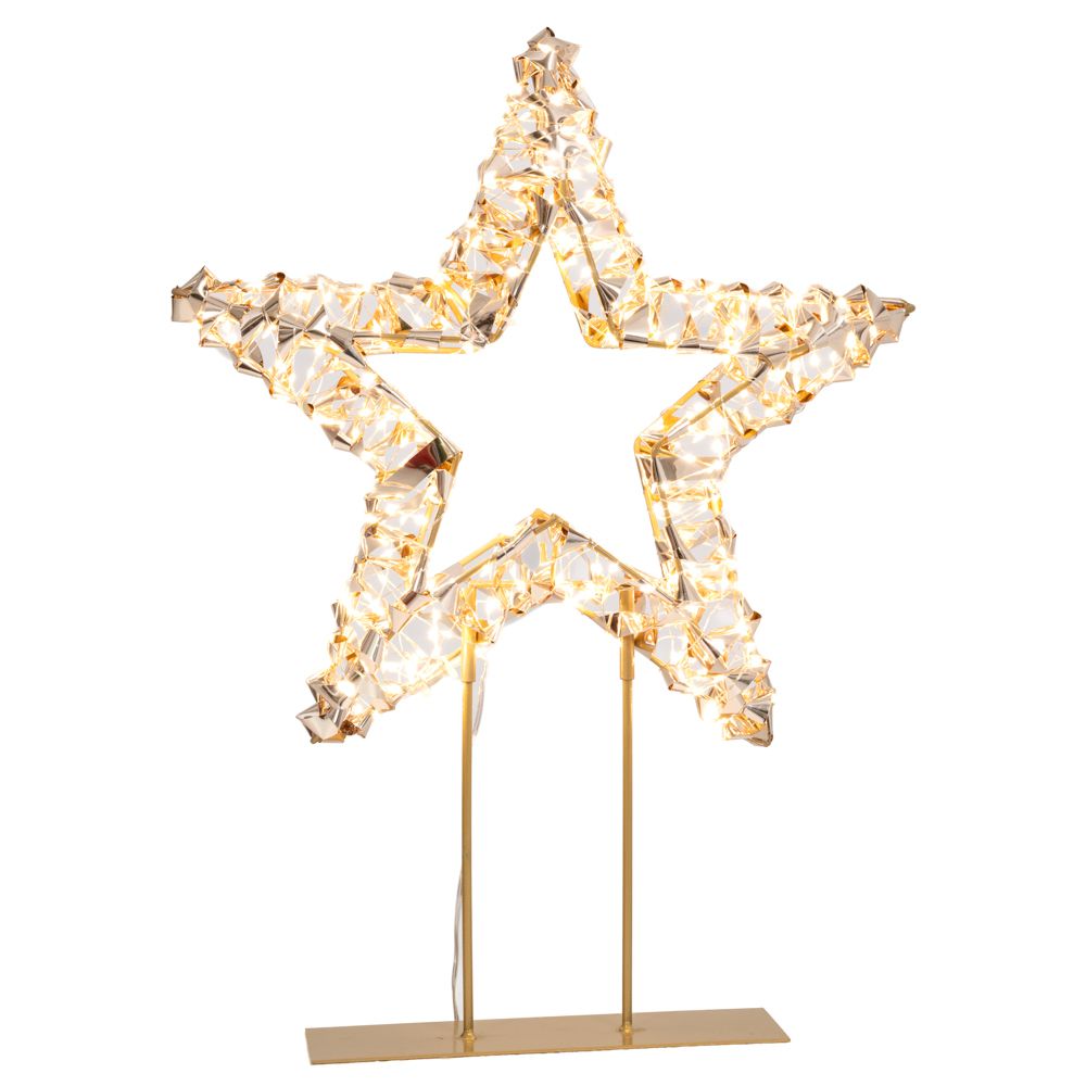  ΦΩΤΙΖΟΜΕΝΟΣ ΕΠΙΤΡΑΠΕΖΙΟ ΔΙΑΚΟΣΜΗΤΙΚΟ ΑΣΤΕΡΙ  ΣΕ ΧΡΥΣΗ ΒΑΣΗ 39Χ11Χ46ΕΚ ΜΕ 600 LED ΘΕΡΜΟ ΛΕΥΚΟ IP44