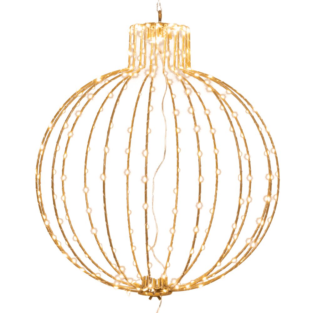  ΧΡΥΣΗ ΜΕΤΑΛΛΙΚΗ ΜΠΑΛΑ Φ50ΕΚ ΜΕ 288 LED ΘΕΡΜΟ ΛΕΥΚΟ IP44