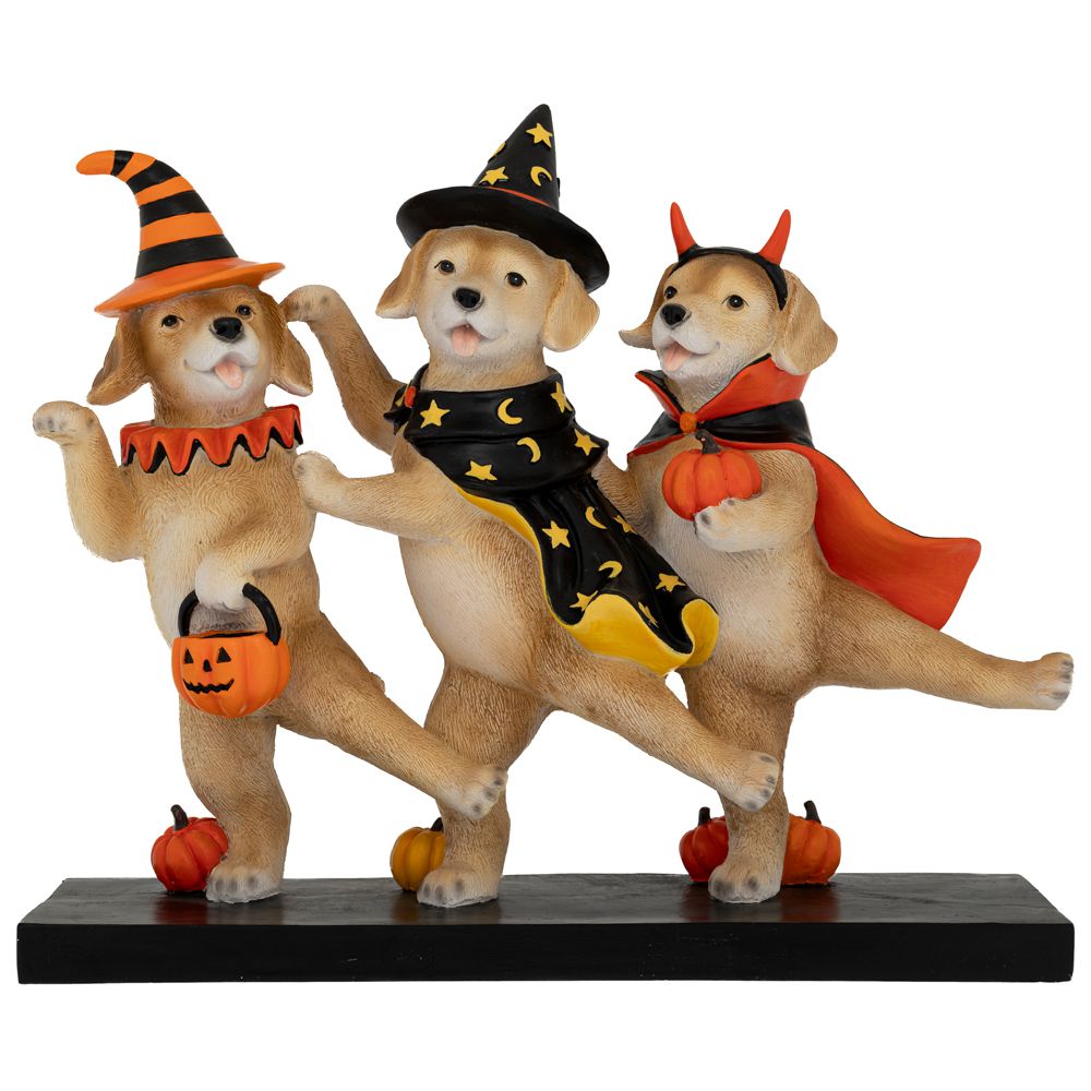  ΠΟΛΥΧΡΩΜΕΣ ΠΟΛΥΡΕΖΙΝ ΦΙΓΟΥΡΕΣ ΣΚΥΛΩΝ HALLOWEEN ΣΕ ΒΑΣΗ 35Χ11Χ30ΕΚ