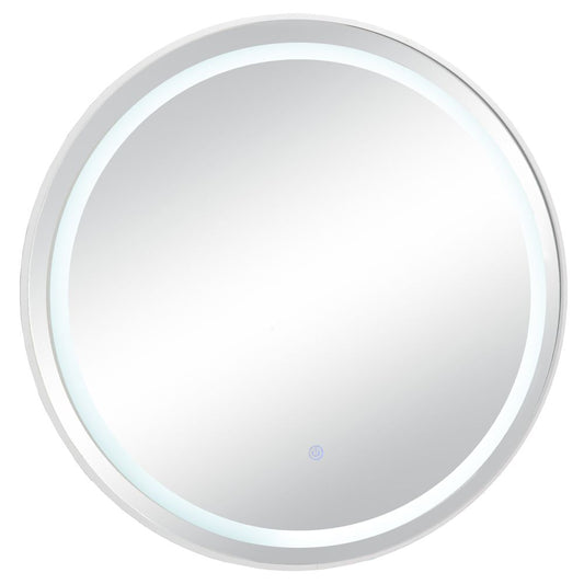 ΛΕΥΚΟΣ ΣΤΡΟΓΓΥΛΟΣ ΜΕΤΑΛΛΙΚΟΣ ΚΑΘΡΕΦΤΗΣ ΤΟΙΧΟΥ ΜΕ LED Φ70ΕΚ