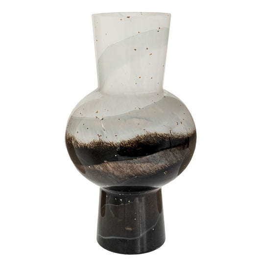  ΑΣΠΡΟΜΑΥΡΟ ΓΥΑΛΙΝΟ ΒΑΖΟ Φ19Χ31ΕΚ