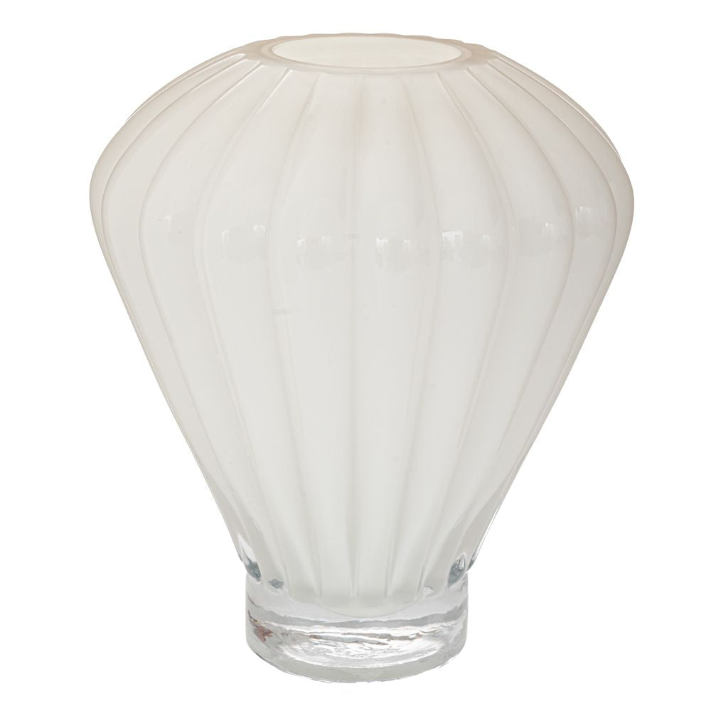  ΛΕΥΚΟ ΓΥΑΛΙΝΟ ΒΑΖΟ ΜΕ ΣΧΗΜΑ ΑΕΡΟΣΤΑΤΟ Φ23Χ30ΕΚ