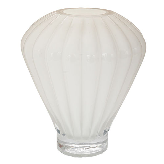  ΛΕΥΚΟ ΓΥΑΛΙΝΟ ΒΑΖΟ ΜΕ ΣΧΗΜΑ ΑΕΡΟΣΤΑΤΟ Φ23Χ30ΕΚ