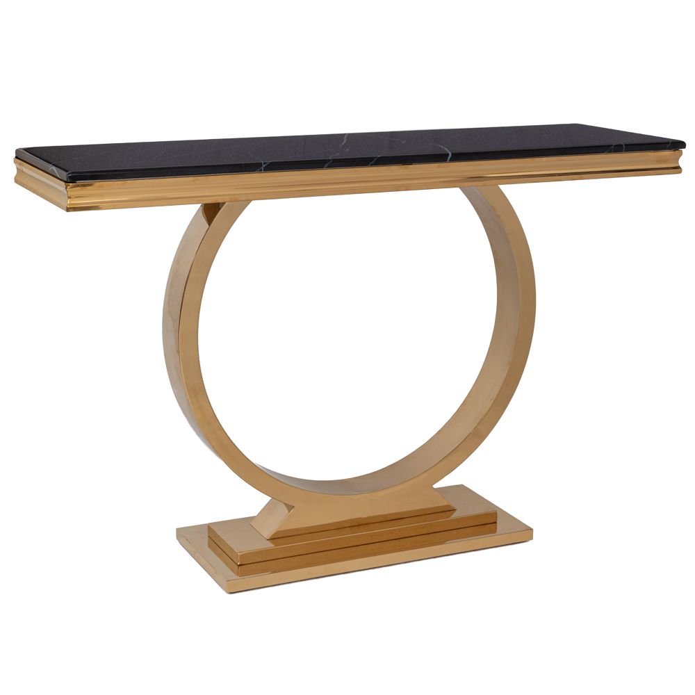 ΚΟΝΣΟΛΑ ΧΡΥΣΗ ΜΕΤΑΛΛΙΚΗ 130Χ40Χ80ΕΚ ΜΕ ΛΕΥΚΗ ΜΑΡΜΑΡΙΝΗ ΕΠΙΦΑΝΕΙΑ