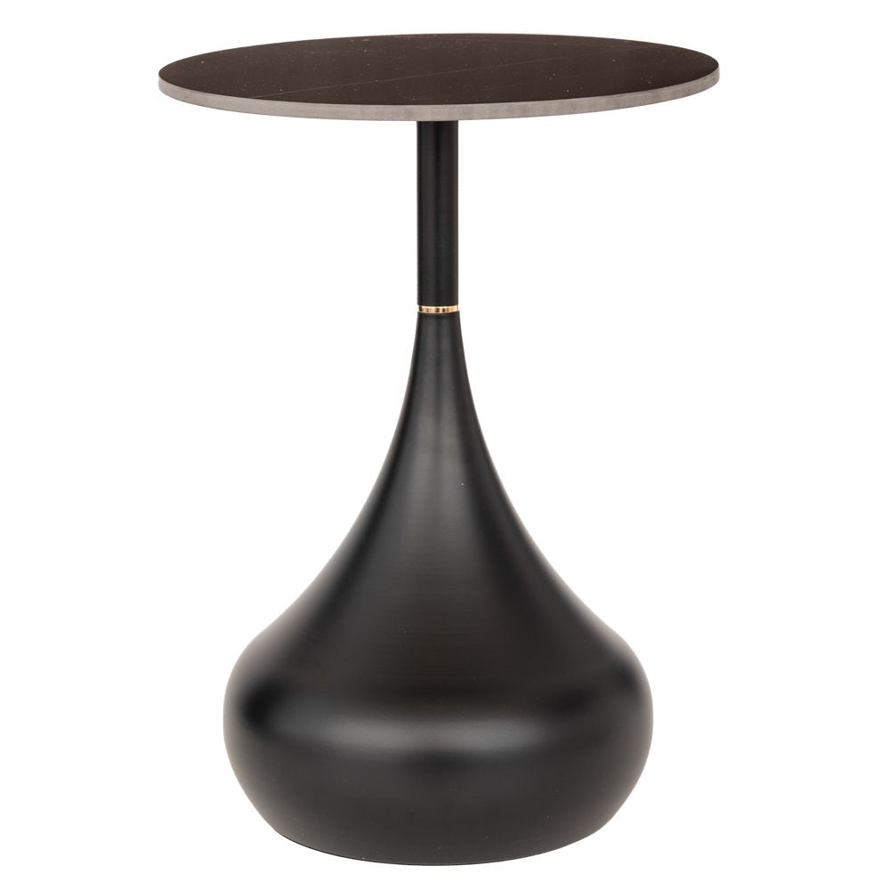 ΤΡΑΠΕΖΑΚΙ ΜΑΥΡΟ ΜΕΤΑΛΛΙΚΟ ΣΤΡΟΓΓΥΛΟ Φ40Χ52ΕΚ ΜΕ ΜΑΥΡΗ ΚΕΡΑΜΙΚΗ ΕΠΙΦΑΝΕΙΑ