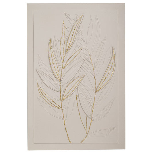 ΚΡΕΜ ΑΝΑΓΛΥΦΟΣ ΠΙΝΑΚΑΣ LEAVES 80Χ120ΕΚ