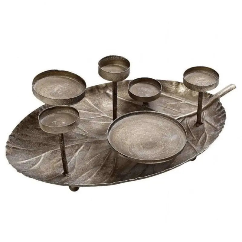 Κηροπήγιο Μεταλλικό 6 Θέσεων  Bronze 35,5x25,5x12,5cm  LIX123