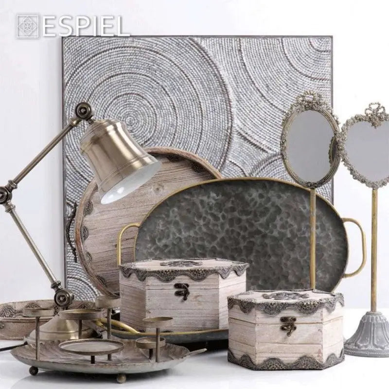 Κηροπήγιο Μεταλλικό 6 Θέσεων  Bronze 35,5x25,5x12,5cm  LIX123