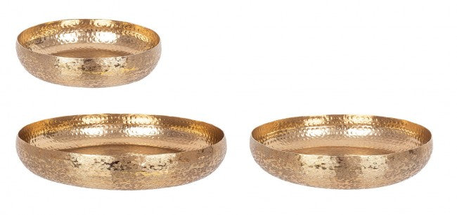 Δίσκος Varanasi Στρογγυλός Χρυσός Αλουμίνιο 46x46x9cm  0182960