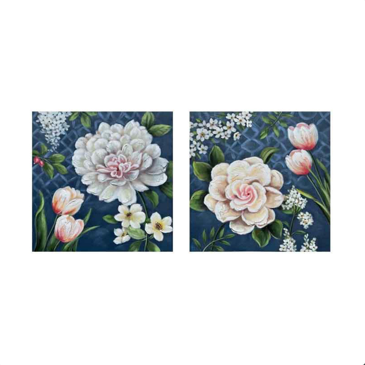 Πίνακας "Flower 6566" 60x2,3x60cm x2  148-222-135