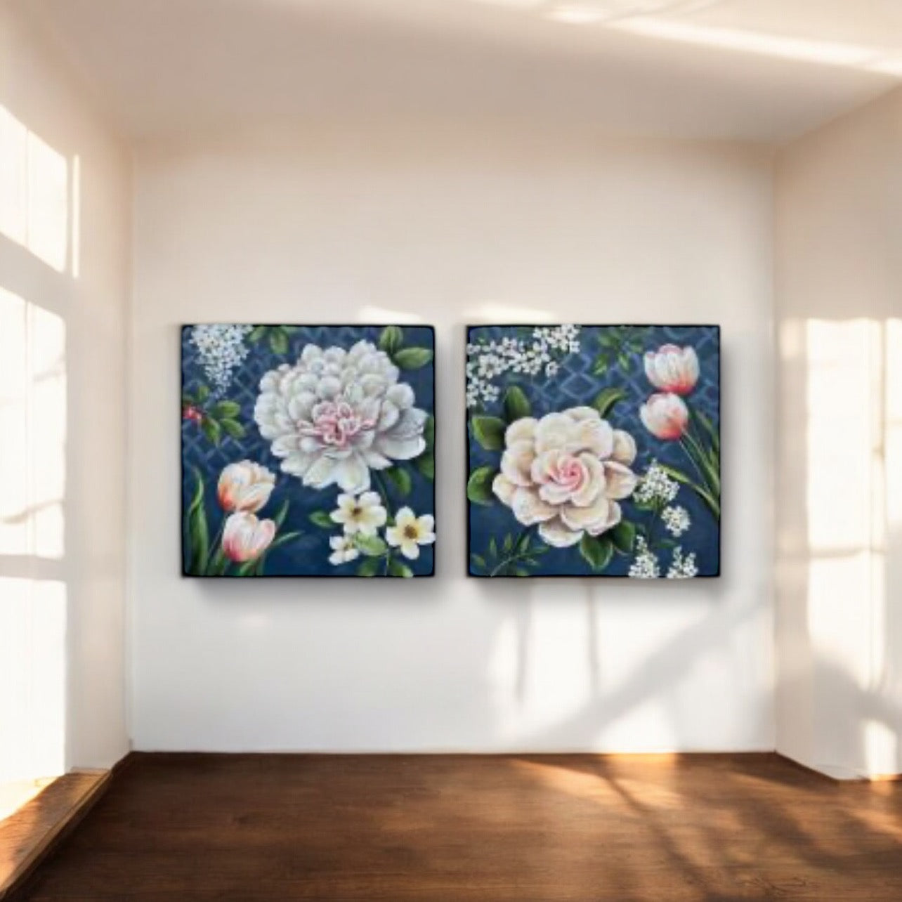 Πίνακας "Flower 6566" 60x2,3x60cm x2  148-222-135